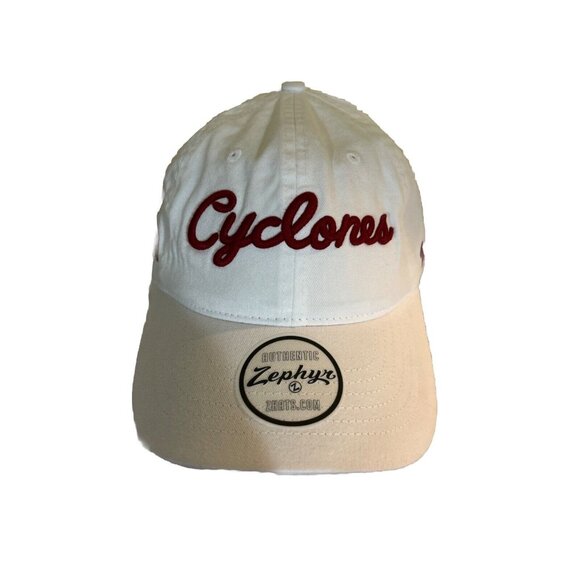 Iowa State Cyclones Adjustable Baseball Cap White/Red Zephyr Embroidered Cotton - Picture 4 of 6